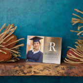 Foto Gold Dark Blue Metallic Abschluss Keepake Fotoplatte (Seite)