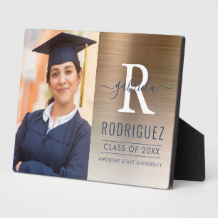 Foto Gold Dark Blue Metallic Abschluss Keepake Fotoplatte