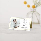 Foto Gold Elegante Hochzeit Tischnummer Platzkarte (Rückseite)
