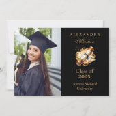 Foto Gold Elegante Law School Abschluss Ankündigung (Vorderseite)