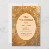 Foto Gold Floral Art Hochzeit im Jugendstil Einladung (Vorderseite)