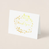 Foto Gold Foil Blumenstrauß Hochzeit Vielen Dank Folienkarte (Vorderseite)