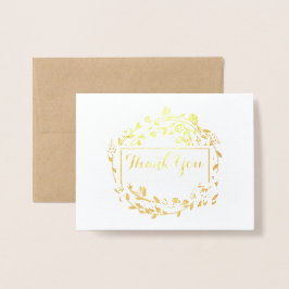 Foto Gold Foil Blumenstrauß Hochzeit Vielen Dank Folienkarte