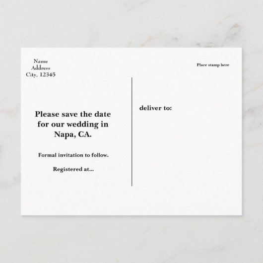 FOTO Gold Foil Chic Banner SAVE THE DATE Postkarte (Rückseite)