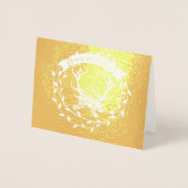 Foto Gold Foil Wreath Antlers Hochzeit Vielen Dank Folienkarte (Vorderseite)