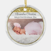 Foto Gold Frame Doppelseitig 2 Picture Baby First Keramik Ornament (Vorne)
