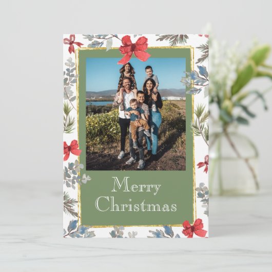 Foto Gold Frame Frohe Weihnachten Personalisiert (Stehend Vorderseite)