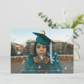 Foto & Gold Glitzer Graduate Ankündigung White (Stehend Vorderseite)
