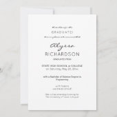 Foto & Gold Glitzer Graduate Ankündigung White (Rückseite)