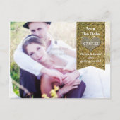 FOTO Gold GLITZER Herz SAVE THE DATE Postkarte (Vorderseite)