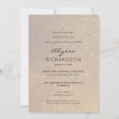 Foto & Gold Glitzer x2 Graduate Ankündigung (Rückseite)