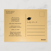 Foto Gold Graduate Navy Blue Ballon Ankündigung Postkarte (Rückseite)