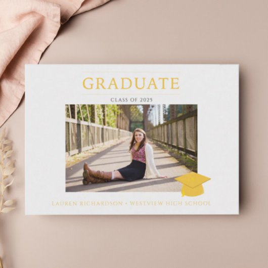 Foto Gold Graduation Party Einladung