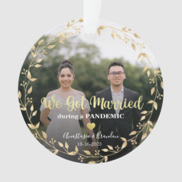 Foto Gold Leaf Verheiratet während pandemischer We Ornament