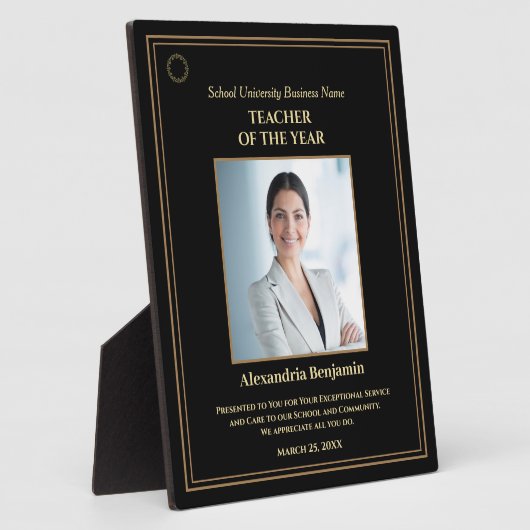 Foto Gold Personalize Award für Lehrer des Jahres  Fotoplatte (Seite)