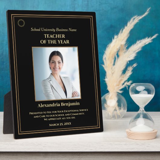 Foto Gold Personalize Award für Lehrer des Jahres  Fotoplatte (Seite)