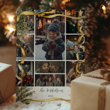 Foto Gold Ribbon Rustikales Weihnachtsfest Party