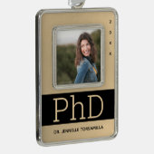 Foto Gold Schwarzer Name PhD-Abschluss Rahmen-Ornament Silber (Rechts)