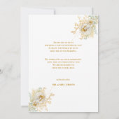 Foto Gold Script Blues Hochzeit Danke Karte (Rückseite)