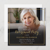 Foto Gold Script Elegantes Party für die Altersvor Einladung (Vorne/Hinten)