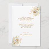 Foto Gold Script Hochzeit Dankeschön Karte (Rückseite)