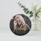 Foto Gold Script Runde Grand Ankündigung (Stehend Vorderseite)