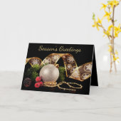 Foto Gold, Silber Weihnachtskarte Karte (Gelbe Blume)