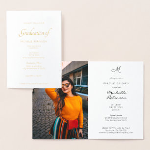 Foto- & Gold-Silberfolien-Abschluss- & Party-Einla Folienkarte