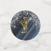 Foto Gold Silver Glitzer & Balloons Geburtstag Konfetti (Klein Vorderseite)