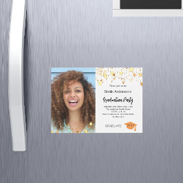 Foto Gold Stars Graduierungsparty Magneteinladung