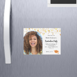 Foto Gold Stars Graduierungsparty Magneteinladung