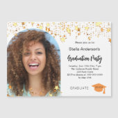 Foto Gold Stars Graduierungsparty Magneteinladung (Vorderseite)
