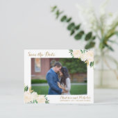 Foto "Gold und Weiße Blume" Speichern Sie die Datu Save The Date (Stehend Vorderseite)