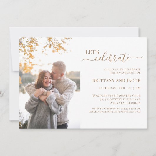 Foto Gold Wedding Party Einladung (Vorderseite)