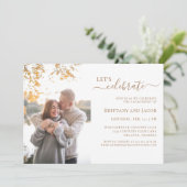 Foto Gold Wedding Party Einladung (Stehend Vorderseite)