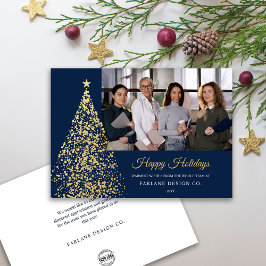 Foto Gold Weihnachtsbaum Business Holiday Card Einladung