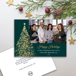 Foto Gold Weihnachtsbaum Business Holiday Card Einladung
