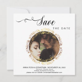 *~* FOTO Gold Wreath Wedding Save the Date