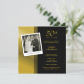 Foto Golden 50. Hochzeitstag Party Einladung (Stehend Vorderseite)