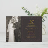 Foto Golden 50. Hochzeitstag Party Einladung (Stehend Vorderseite)