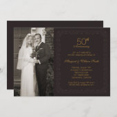 Foto Golden 50. Hochzeitstag Party Einladung (Vorne/Hinten)