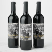 Foto Goldmarke "Frohe Weihnachten" Weinetikett (Flaschen)