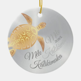 FOTO-Goldschildkröte | Mele Kalikimaka | Keramik Ornament