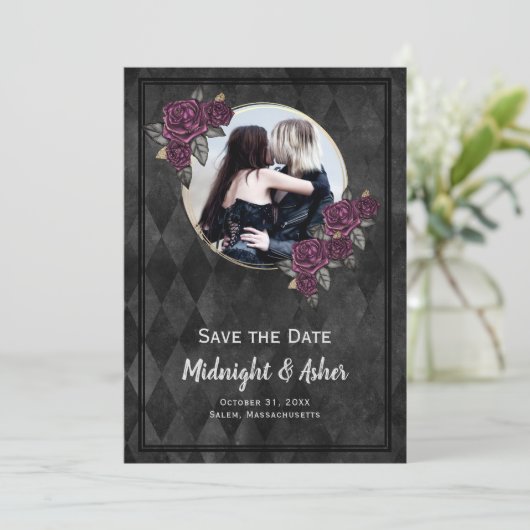 Foto Gothic Rose Save The Date (Stehend Vorderseite)