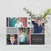 Foto-Grad-Ankündigung für Farbblöcke Einladung (Stehend Vorderseite)