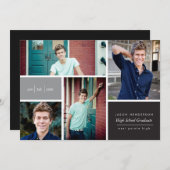 Foto-Grad-Ankündigung für Farbblöcke Einladung (Vorne/Hinten)