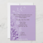 FOTO GRAD ANNOCEMENT elegant lila Einladung (Rückseite)