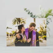 Foto Grad Hat & Chalkboard H Foil Danke Karte (Stehend vorne)