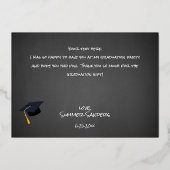 Foto Grad Hat & Chalkboard H Foil Danke Karte (Rückseite)