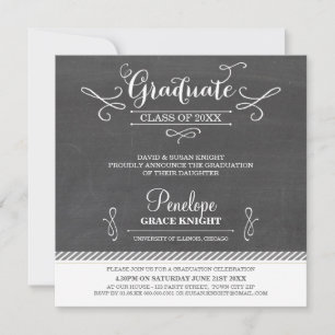 FOTO GRAD INVITE Quadrat weißer Tafeltext Einladung